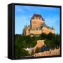 Facade of Chateau Frontenac in Lower Town, Quebec City, Quebec, Canada-null-Framed Stretched Canvas