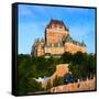 Facade of Chateau Frontenac in Lower Town, Quebec City, Quebec, Canada-null-Framed Stretched Canvas