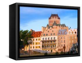 Facade of Chateau Frontenac in Lower Town, Quebec City, Quebec, Canada-null-Framed Stretched Canvas