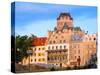 Facade of Chateau Frontenac in Lower Town, Quebec City, Quebec, Canada-null-Stretched Canvas