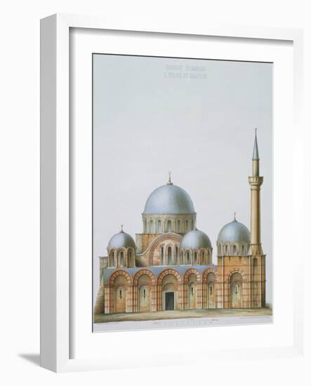 Facade of Kahrije Dzamissi, the Church of the Saviour, from "Church Architecture of Constantinople"-D. Pulgher-Framed Giclee Print