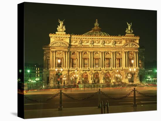 Facade of L'Opera De Paris, Illuminated at Night, Paris, France, Europe-Rainford Roy-Stretched Canvas