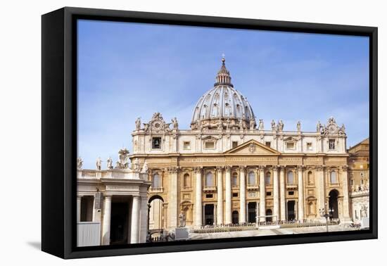 Facade of St. Peter's Basilica, Piazza San Pietro, Vatican City, UNESCO World Heritage Site, Rome-Nico Tondini-Framed Stretched Canvas