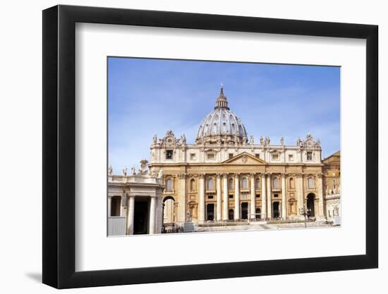 Facade of St. Peter's Basilica, Piazza San Pietro, Vatican City, UNESCO World Heritage Site, Rome-Nico Tondini-Framed Photographic Print