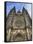 Facade of St. Vitus Cathedral, Prague, Czech Republic, Europe-Thorne Julia-Framed Stretched Canvas