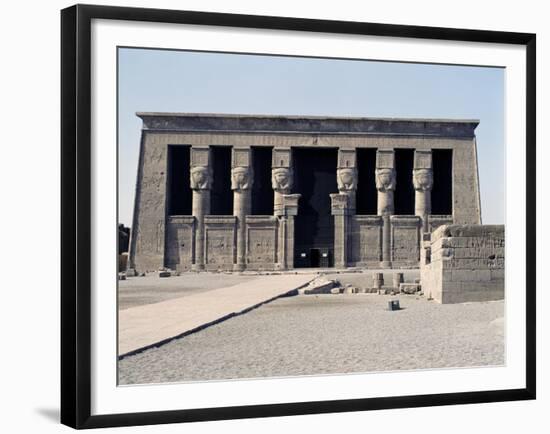 Facade of Temple of Hathor, Dendera, Ptolemaic Period-null-Framed Giclee Print