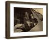 Facade of the Great Temple at Abu Simbel, 1865 (Sepia Photo)-Francis Frith-Framed Giclee Print