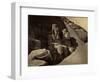 Facade of the Great Temple at Abu Simbel, 1865 (Sepia Photo)-Francis Frith-Framed Giclee Print
