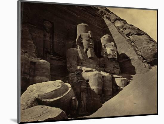 Facade of the Great Temple at Abu Simbel, 1865 (Sepia Photo)-Francis Frith-Mounted Giclee Print