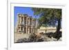 Facade of the Library of Celsus, Fruit Tree and Ancient Pipes, Ancient Ephesus-Eleanor Scriven-Framed Photographic Print