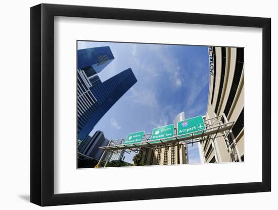 Facade of the Marriott Jw Marquis Hotel, View to the Sky, Fisheye, High Rises, Downtown Miami-Axel Schmies-Framed Photographic Print