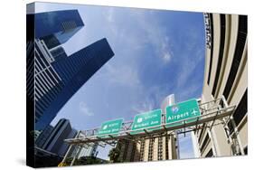 Facade of the Marriott Jw Marquis Hotel, View to the Sky, Fisheye, High Rises, Downtown Miami-Axel Schmies-Stretched Canvas