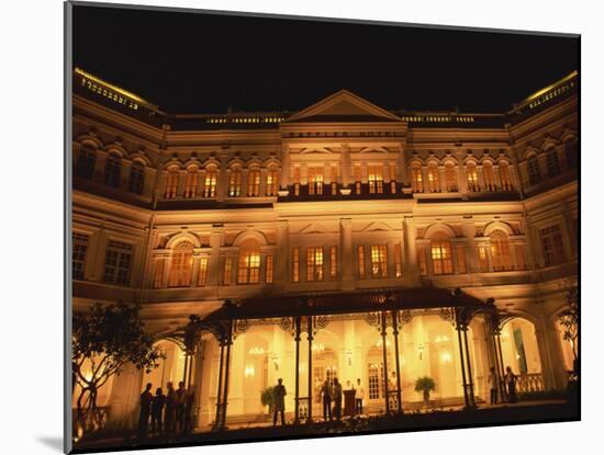 Facade of the Raffles Hotel at Night in Singapore, Southeast Asia-Steve Bavister-Mounted Photographic Print