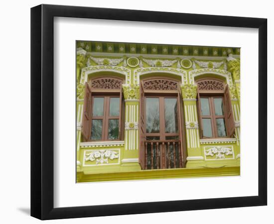 Facade of Traditional Singaporean Colonial Building in Arab Quarter, Colonial District, Singapore-Richard Nebesky-Framed Photographic Print