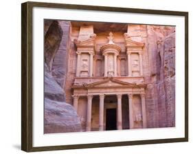 Facade of Treasury (Al Khazneh), Petra, Jordan-Keren Su-Framed Photographic Print