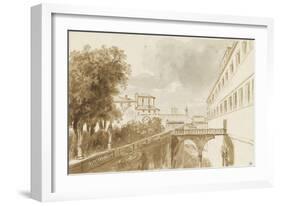 Façade sur la jardin du Palais Barberini à Rome-Pierre Henri de Valenciennes-Framed Giclee Print