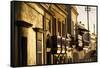 Facades In Golden Light, Old San Juan, Pr-George Oze-Framed Stretched Canvas