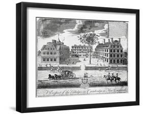 Facades of Colleges of Cambridge (Harvard University), United States of America, 18th Century-null-Framed Giclee Print