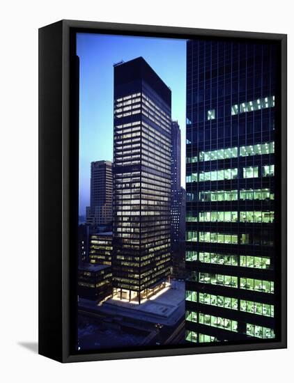 Facades of Seagram Building Designed by Ludwig Miles Van Der Rohe and Lever House-Andreas Feininger-Framed Stretched Canvas