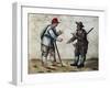 Facchini (Labourer) Playing at Morra from Manuscript, Italy, 16th Century-null-Framed Giclee Print