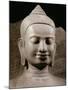 Face, Buddha Protected by the Naga, Sandstone, late 12th - early 13th century-null-Mounted Photographic Print