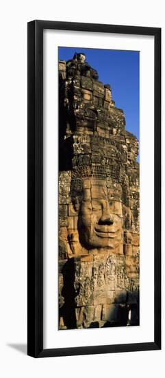 Face Carved on Rocks in a Temple, Bayon Temple, Angkor, Cambodia-null-Framed Photographic Print