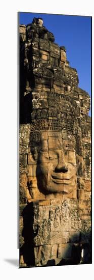 Face Carved on Rocks in a Temple, Bayon Temple, Angkor, Cambodia-null-Mounted Photographic Print