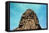 Face in Bayon Temple Cambodia-snoofek-Framed Stretched Canvas