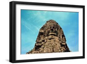 Face in Bayon Temple Cambodia-snoofek-Framed Photographic Print