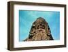 Face in Bayon Temple Cambodia-snoofek-Framed Photographic Print