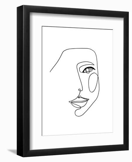 Face Line 1-Design Fabrikken-Framed Art Print