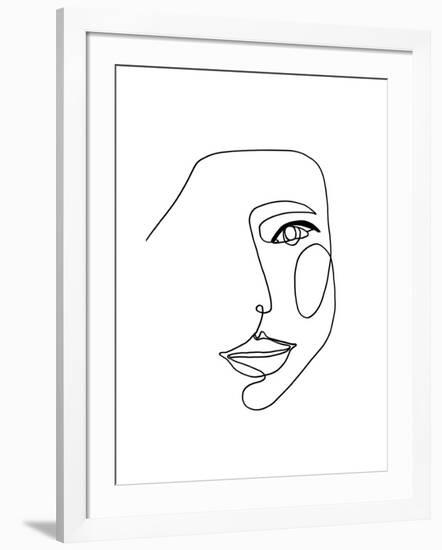 Face Line 1-Design Fabrikken-Framed Art Print