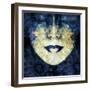 Face of a Woman, Overlayed with Flower Decoration in Blue-Alaya Gadeh-Framed Photographic Print