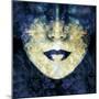 Face of a Woman, Overlayed with Flower Decoration in Blue-Alaya Gadeh-Mounted Photographic Print