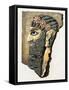 Face of an Assyrian Man Reproduced on a Stone. Assyrian Carved and Painted Stone Head. Colour Repro-null-Framed Stretched Canvas