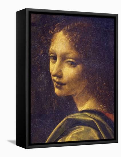 Face of Angel, Detail from Virgin of Rocks, 1483-1490-Leonardo da Vinci-Framed Stretched Canvas