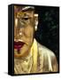 Face of Golden Buddha Statue - One Among Many at Ten Thousand Buddhas Monastery, New Territories-Andrew Watson-Framed Stretched Canvas