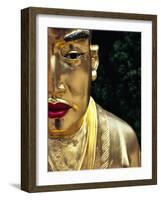 Face of Golden Buddha Statue - One Among Many at Ten Thousand Buddhas Monastery, New Territories-Andrew Watson-Framed Photographic Print