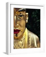 Face of Golden Buddha Statue - One Among Many at Ten Thousand Buddhas Monastery, New Territories-Andrew Watson-Framed Photographic Print