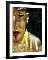 Face of Golden Buddha Statue - One Among Many at Ten Thousand Buddhas Monastery, New Territories-Andrew Watson-Framed Photographic Print