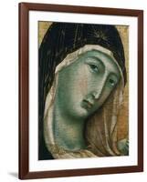 Face of Virgin Mary, from Madonna with Child altarpiece, Convent of San Domenico-Duccio di Buoninsegna-Framed Giclee Print