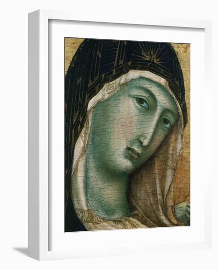 Face of Virgin Mary, from Madonna with Child altarpiece, Convent of San Domenico-Duccio di Buoninsegna-Framed Giclee Print