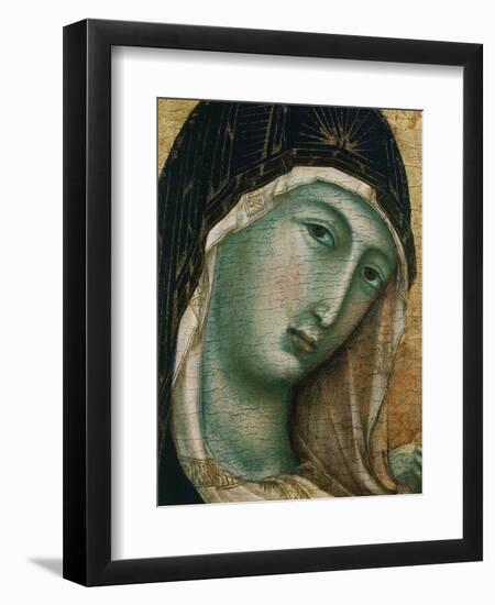 Face of Virgin Mary, from Madonna with Child altarpiece, Convent of San Domenico-Duccio di Buoninsegna-Framed Giclee Print