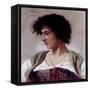 Face of Woman with Charm Necklace-Giuseppe Falchetti-Framed Stretched Canvas