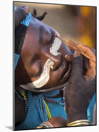 Face Painting with a Mixture of Clay, Turmi, Ethiopia-Jane Sweeney-Mounted Photographic Print