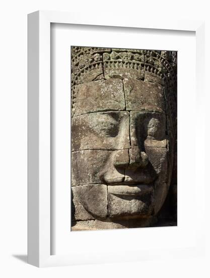 Face Thought to Depict Bodhisattva Avalokiteshvara, Angkor World Heritage Site-David Wall-Framed Photographic Print