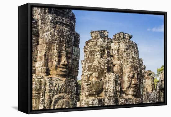 Face Towers in Bayon Temple in Angkor Thom-Michael Nolan-Framed Stretched Canvas