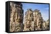 Face Towers in Bayon Temple in Angkor Thom-Michael Nolan-Framed Stretched Canvas