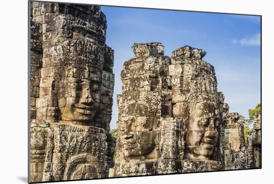 Face Towers in Bayon Temple in Angkor Thom-Michael Nolan-Mounted Photographic Print