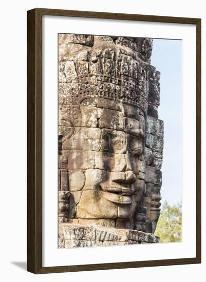 Face Towers in Bayon Temple in Angkor Thom-Michael Nolan-Framed Photographic Print